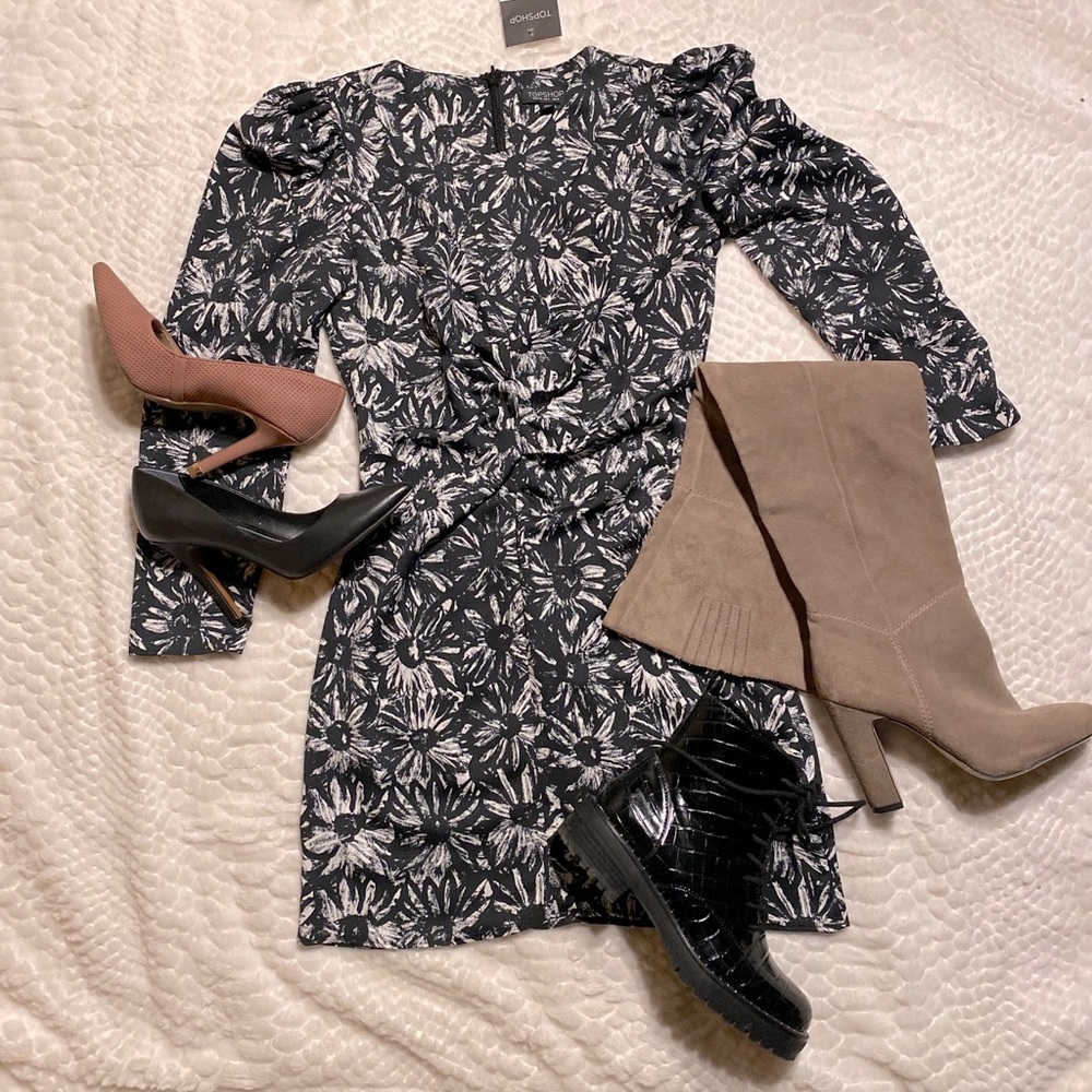 Topshop mini three quarter sleeve dress